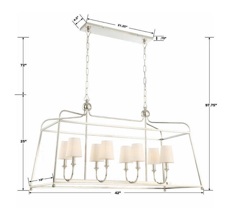 Libby Langdon Sylvan 8 Light Linear Chandelier