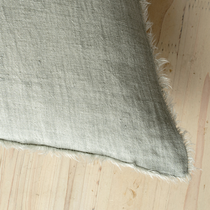 Lina Linen Pillow Flint Grey 24x24