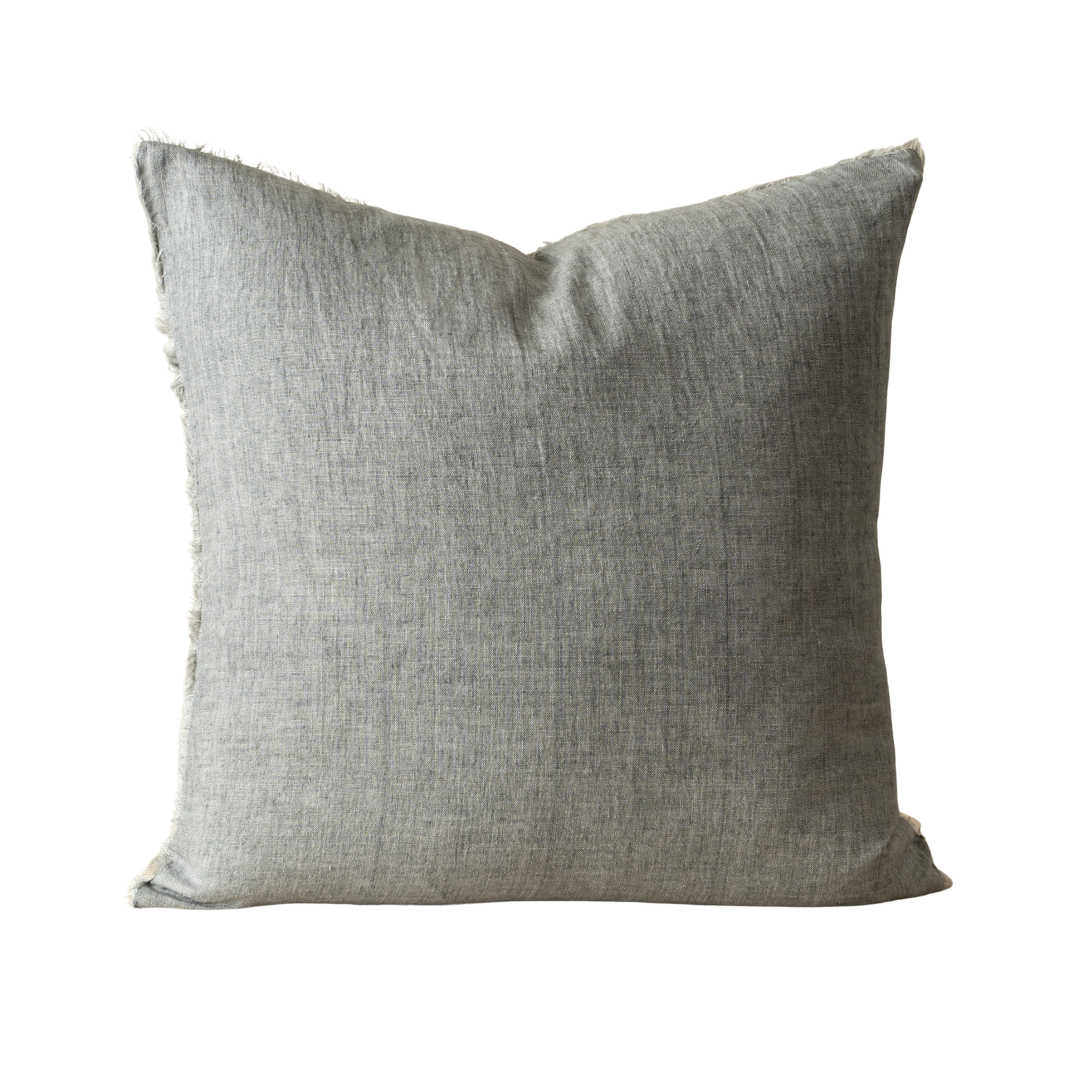 Lina Linen Pillow Steel Grey 24"