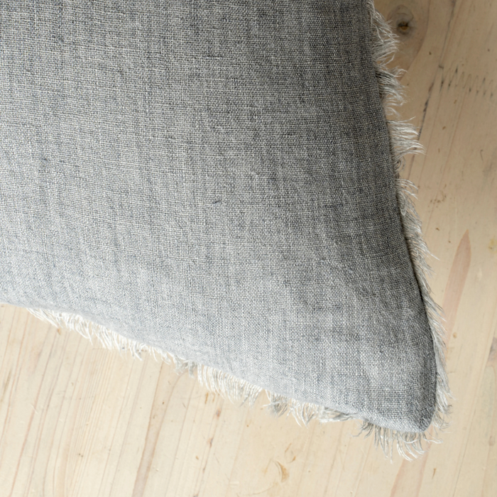 Lina Linen Pillow Steel Grey 24"
