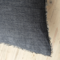 Lina Linen Pillow - Charcoal 24" x 24"