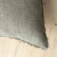 Lina Linen Pillow Warm Grey 24x24