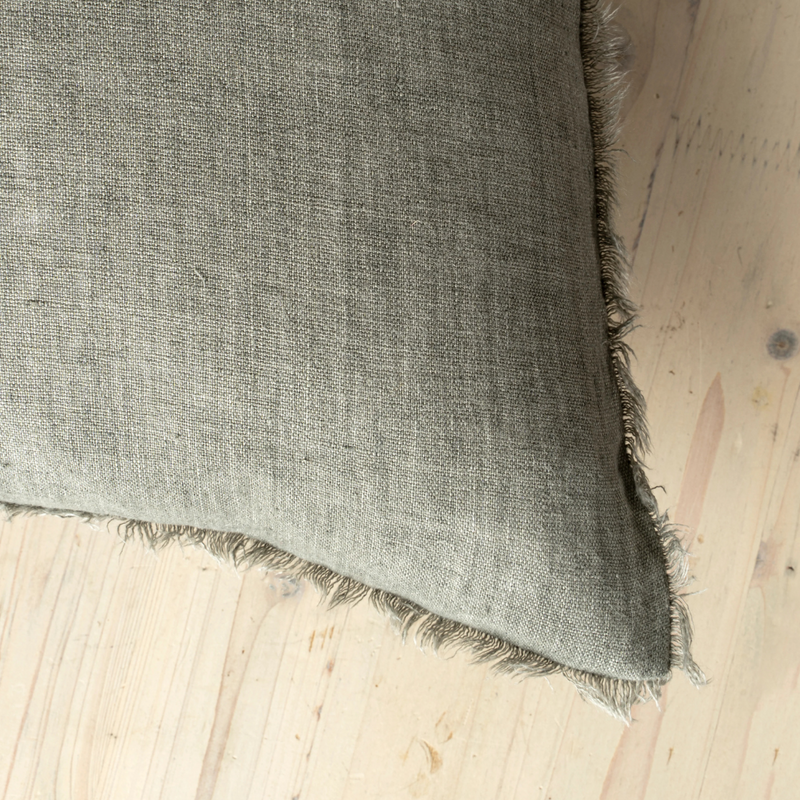 Lina Linen Pillow Warm Grey 24x24
