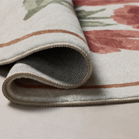 Clove CLO-01 (Chris Loves Julia × Loloi) Round Bath Mat [Ivory/Red]