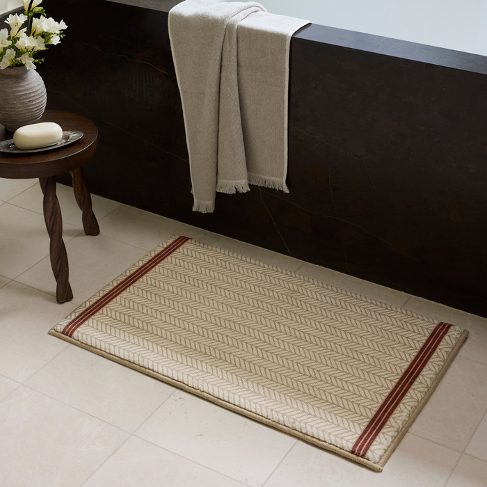 Marvin (Chris Loves Julia × Loloi) MRV-01 Bath Mat [Ivory/Brick]