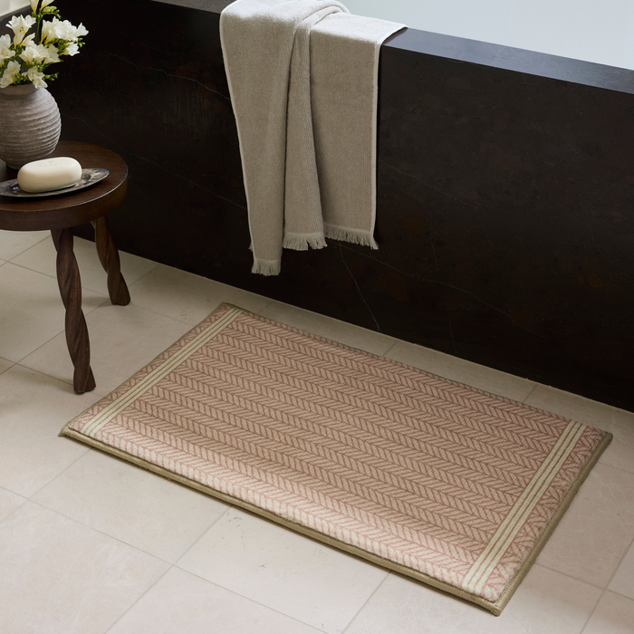Marvin (Chris Loves Julia × Loloi) MRV-01 Bath Mat [Blush/Ivory]