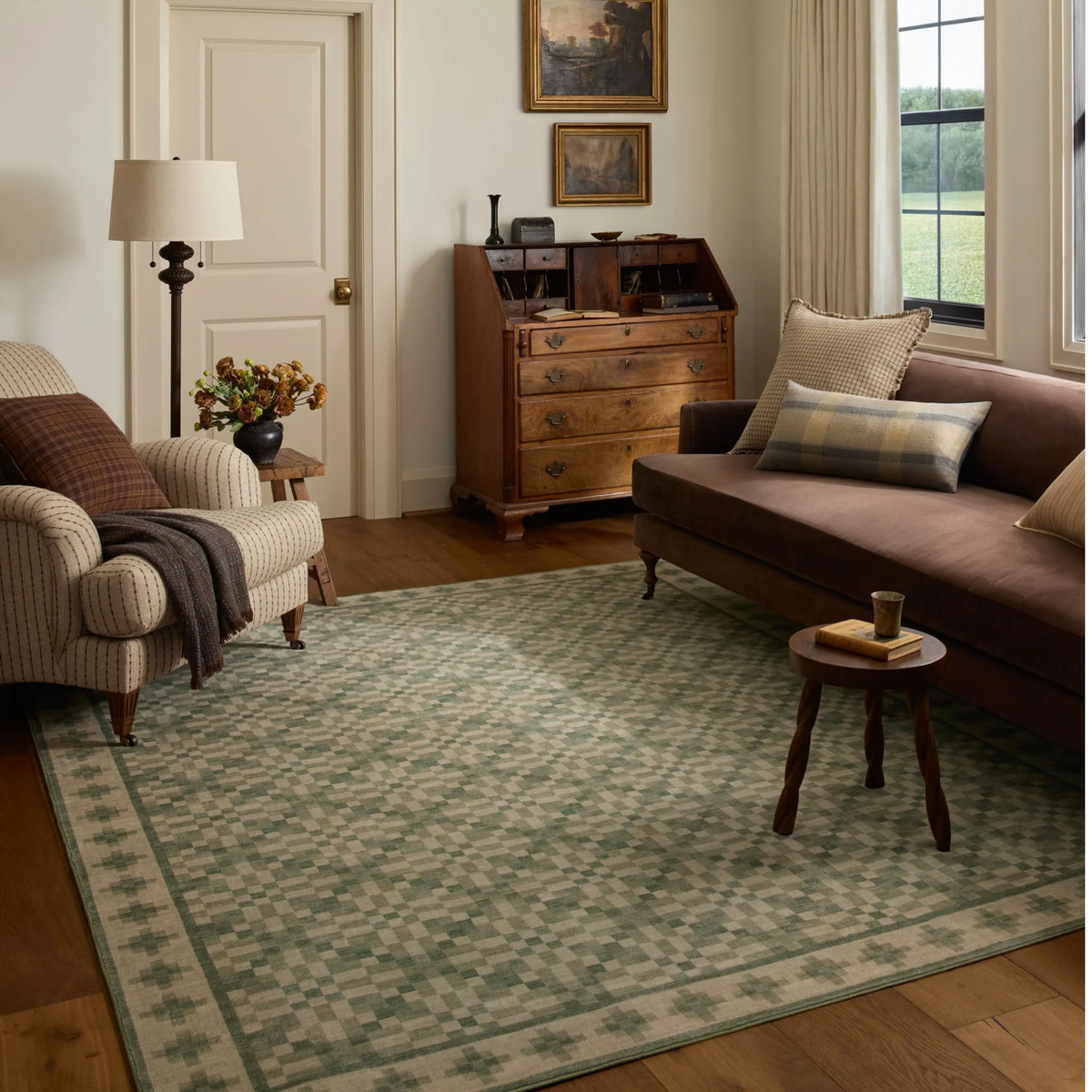 Bobby (Chris Loves Julia × Loloi) BOB-01 Rug [Beige/Green]