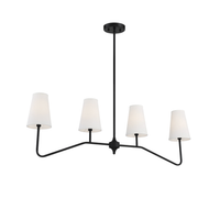 4 Light Matte Black Linear Chandelier
