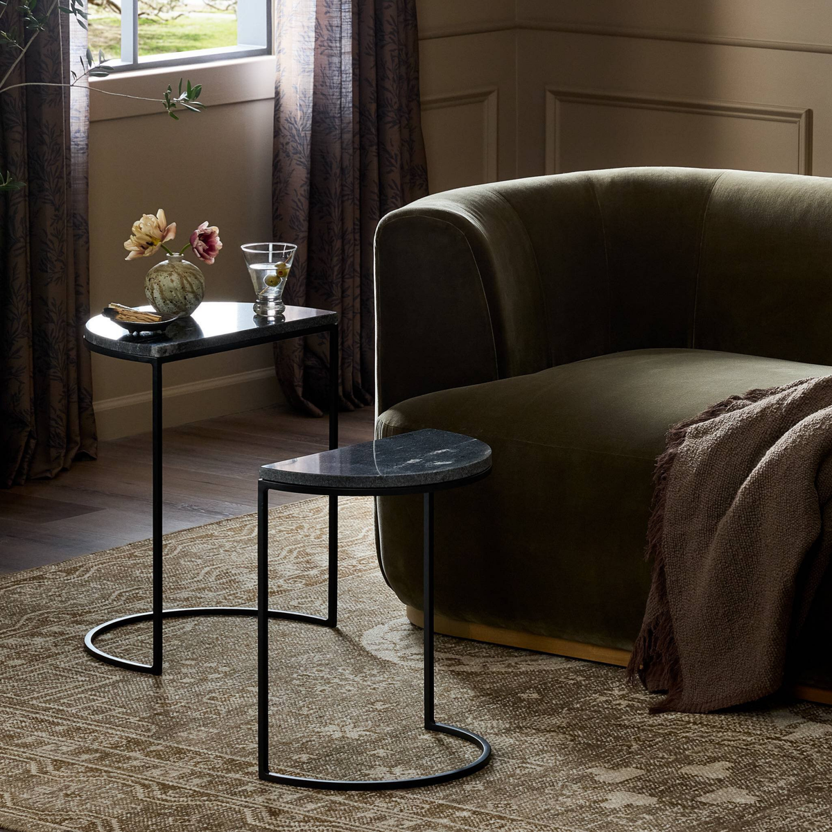 Ane Nesting Table Set [Black Marble]
