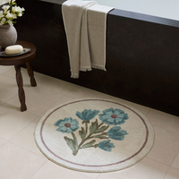 Clove CLO-01 (Chris Loves Julia × Loloi) Round Bath Mat [Ivory/Blue]