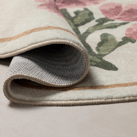 Clove CLO-01 (Chris Loves Julia × Loloi) Round Bath Mat [Ivory/Pink]