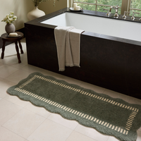 Valerie (Chris Loves Julia × Loloi) VLR-01 Bath Mat [Lagoon/Ivory]
