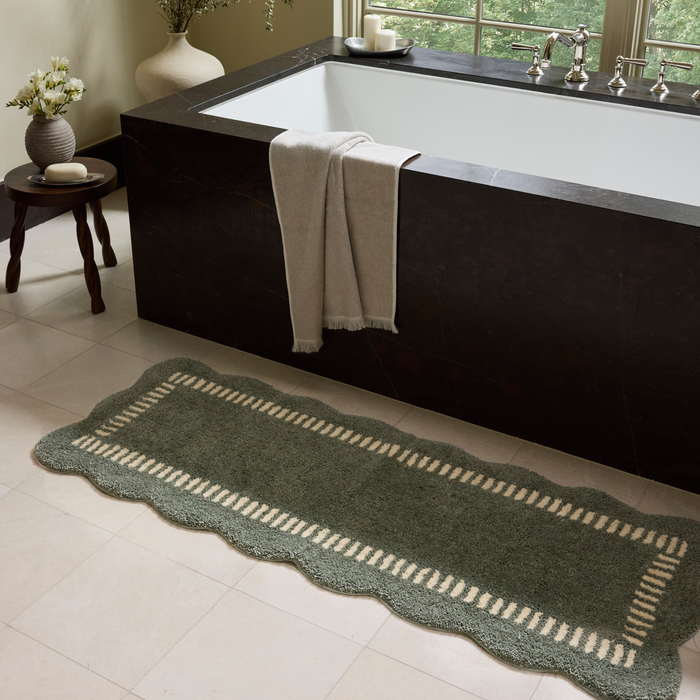 Valerie (Chris Loves Julia × Loloi) VLR-01 Bath Mat [Lagoon/Ivory]