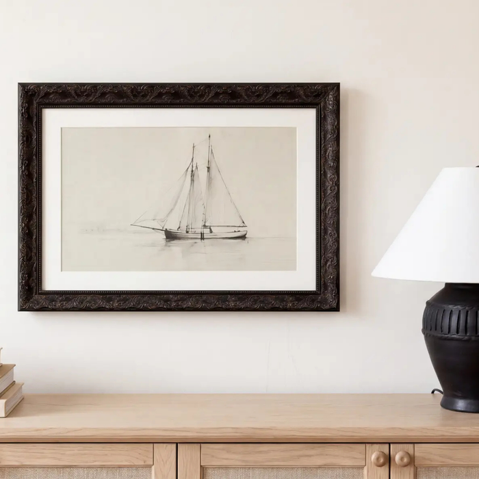 Headstay Framed Print in Glass [17"W x 12"H]
