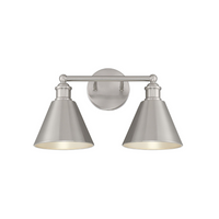 2-Light Metal Shade Bathroom Vanity Light