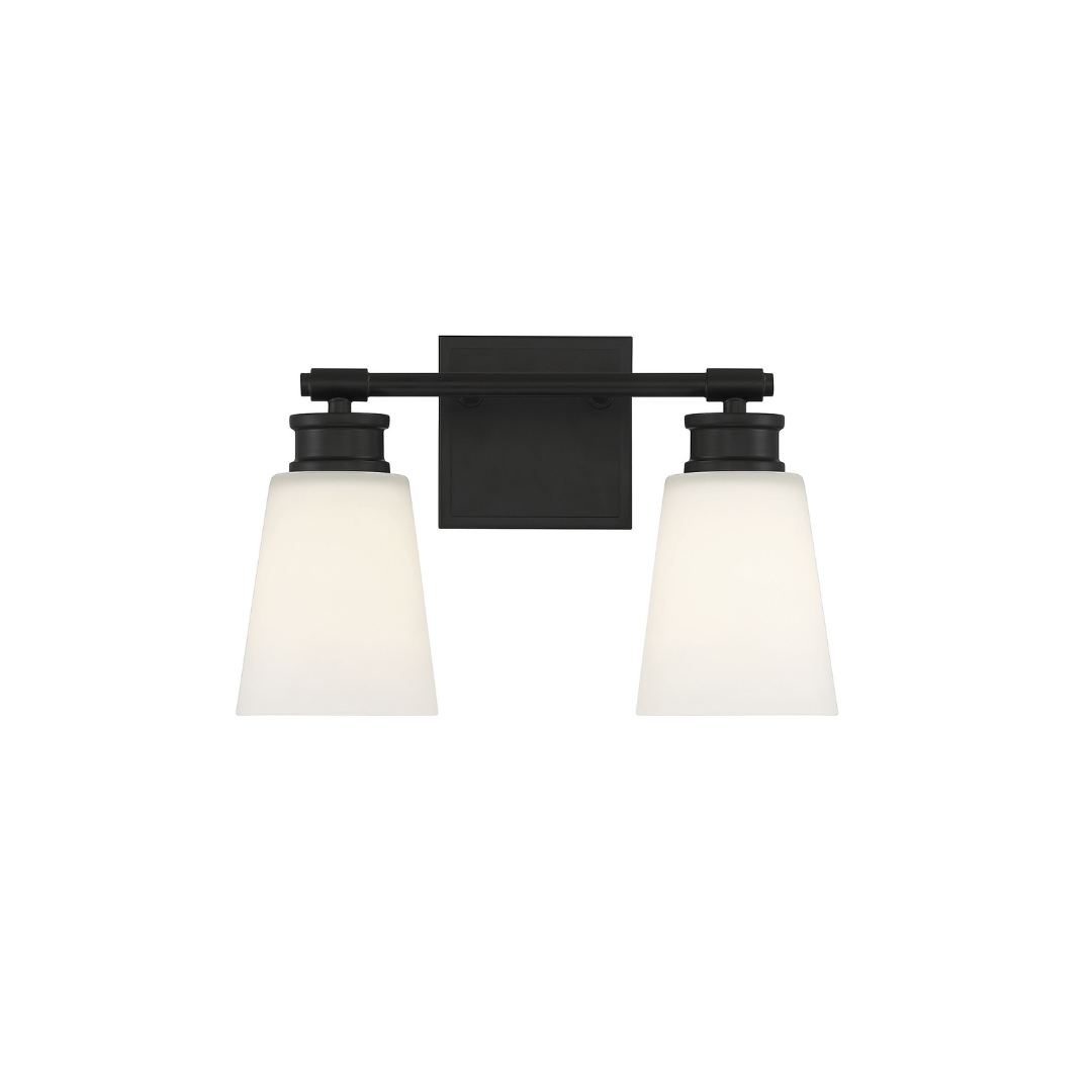 2-Light Milk Glass Vanity Light