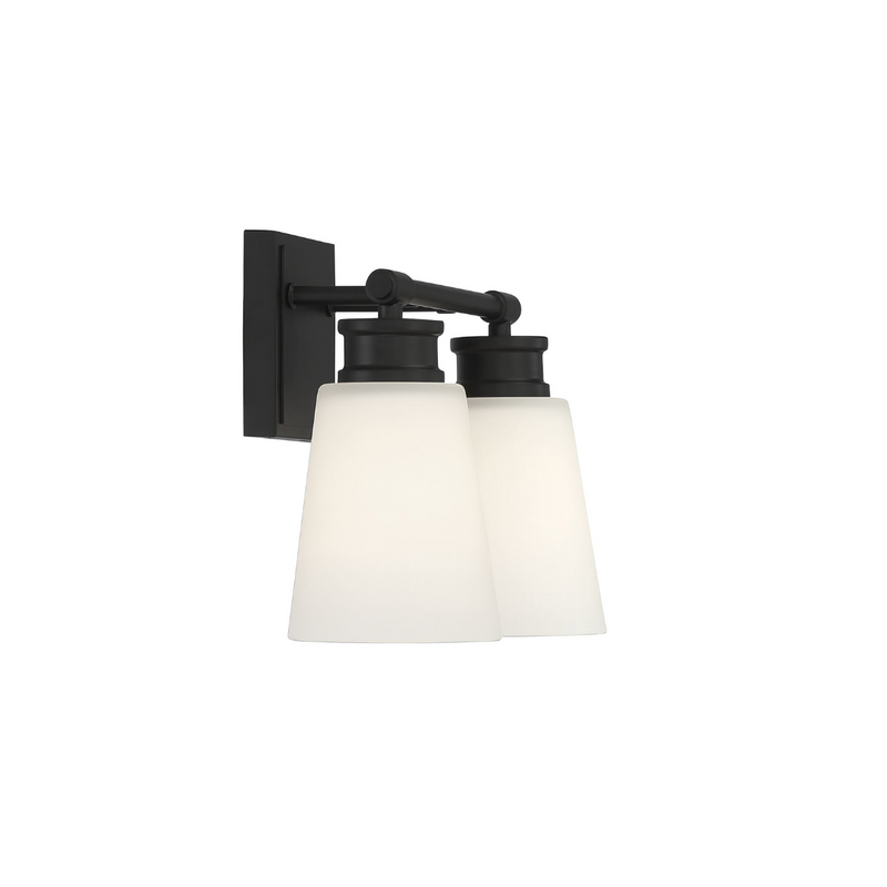 2-Light Milk Glass Vanity Light