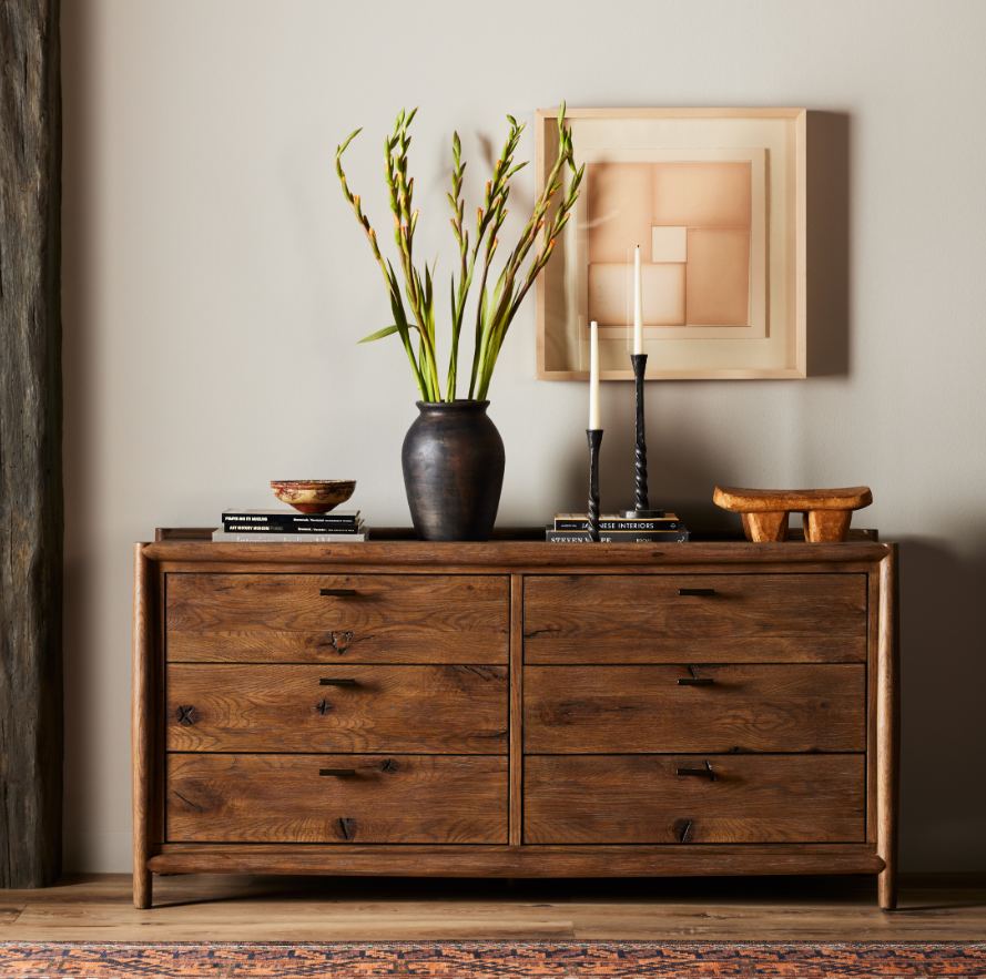 Gael 6 Drawer Dresser - Weathered Oak