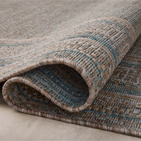 Topanga (Amber Lewis × Loloi) TOP-05 Indoor/Outdoor Rug [Natural/Teal]