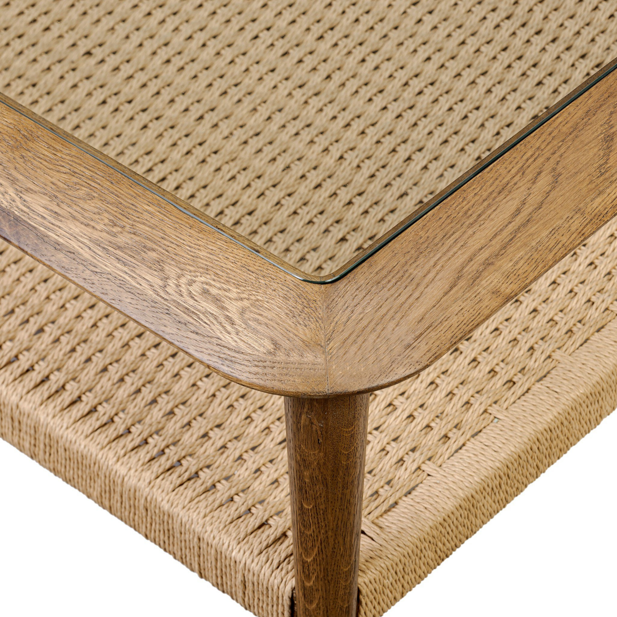 Carmello Coffee Table w/ Paper Rope Shelf