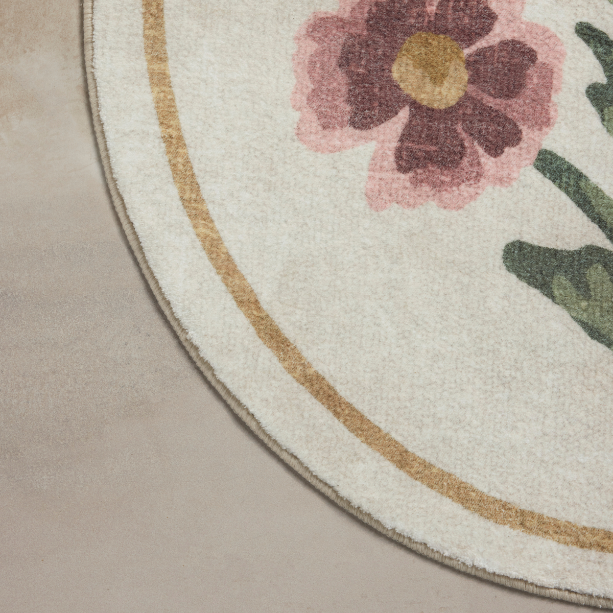 Clove CLO-01 (Chris Loves Julia × Loloi) Round Bath Mat [Ivory/Pink]