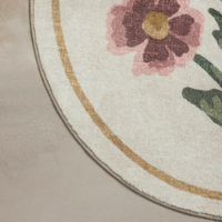 Clove CLO-01 (Chris Loves Julia × Loloi) Round Bath Mat [Ivory/Pink]