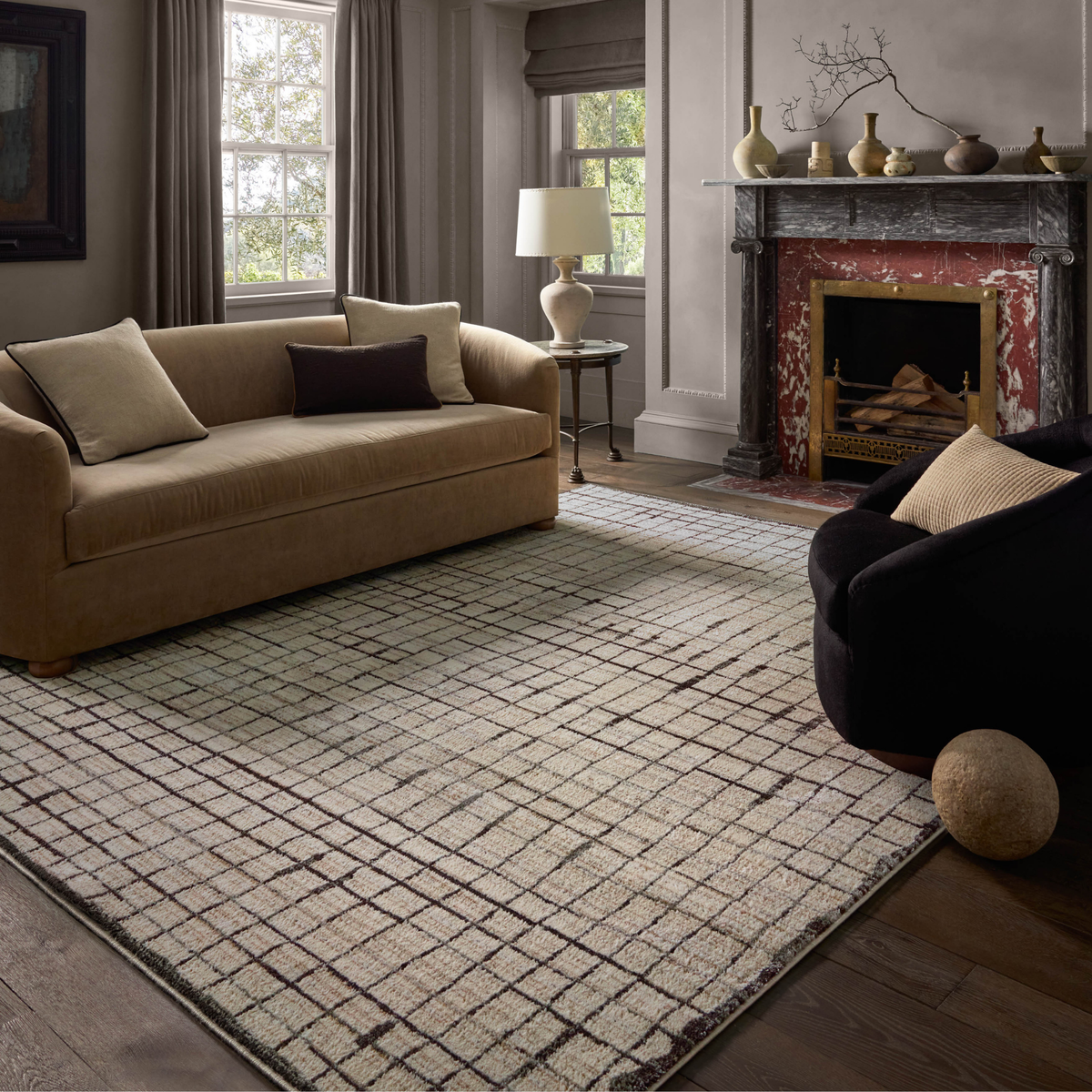 Bleecker BLE-01 (Jeremiah Brent × Loloi) Rug [Ivory/Charcoal]