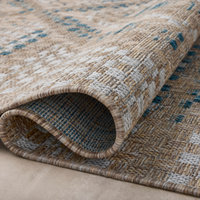 Topanga (Amber Lewis × Loloi) TOP-04 Indoor/Outdoor Rug [Natural/Aqua]