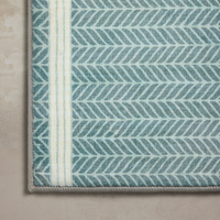 Marvin (Chris Loves Julia × Loloi) MRV-01 Bath Mat [Blue/Ivory]