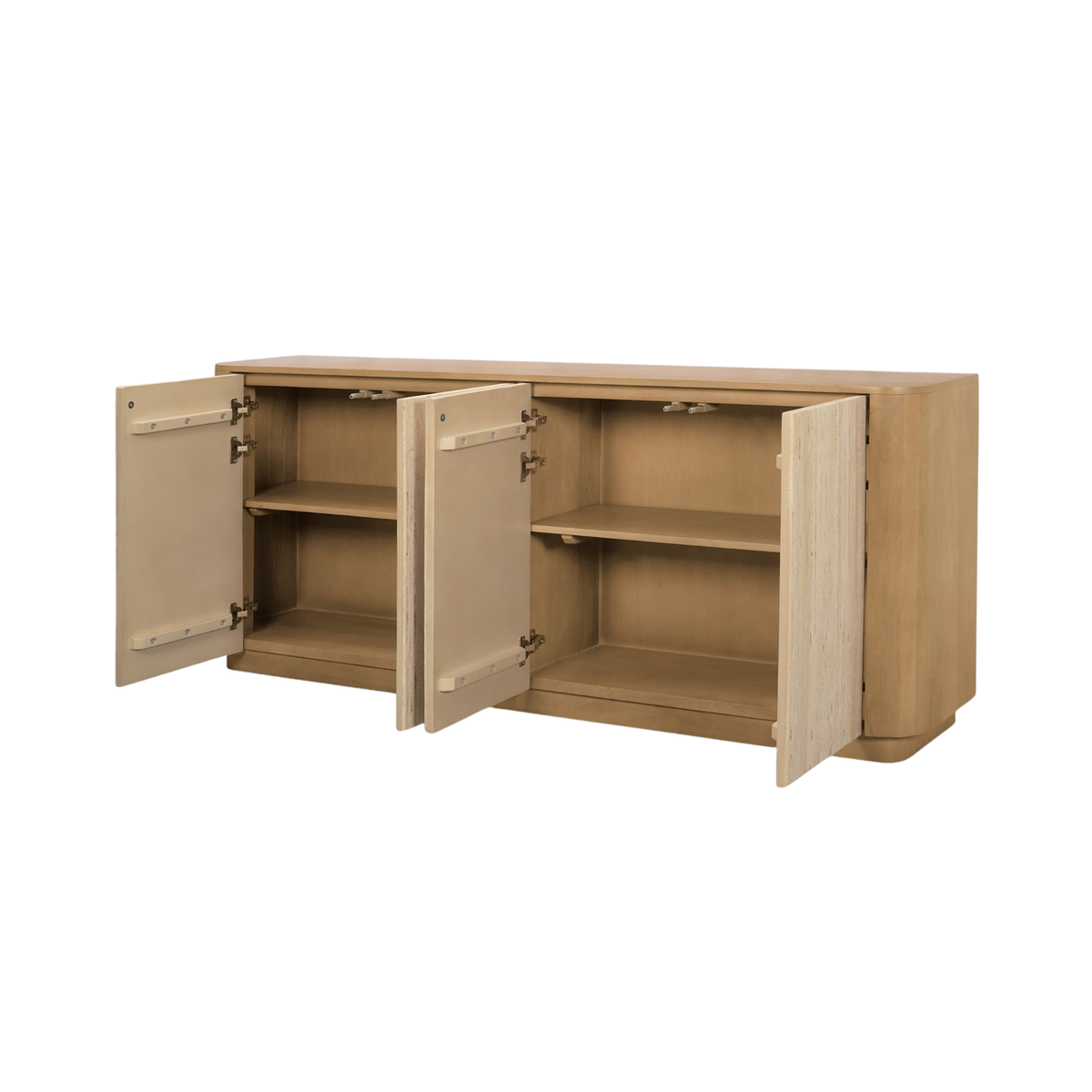 Serrin Wooden Sideboard /w Travertine