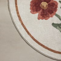 Clove CLO-01 (Chris Loves Julia × Loloi) Round Bath Mat [Ivory/Red]