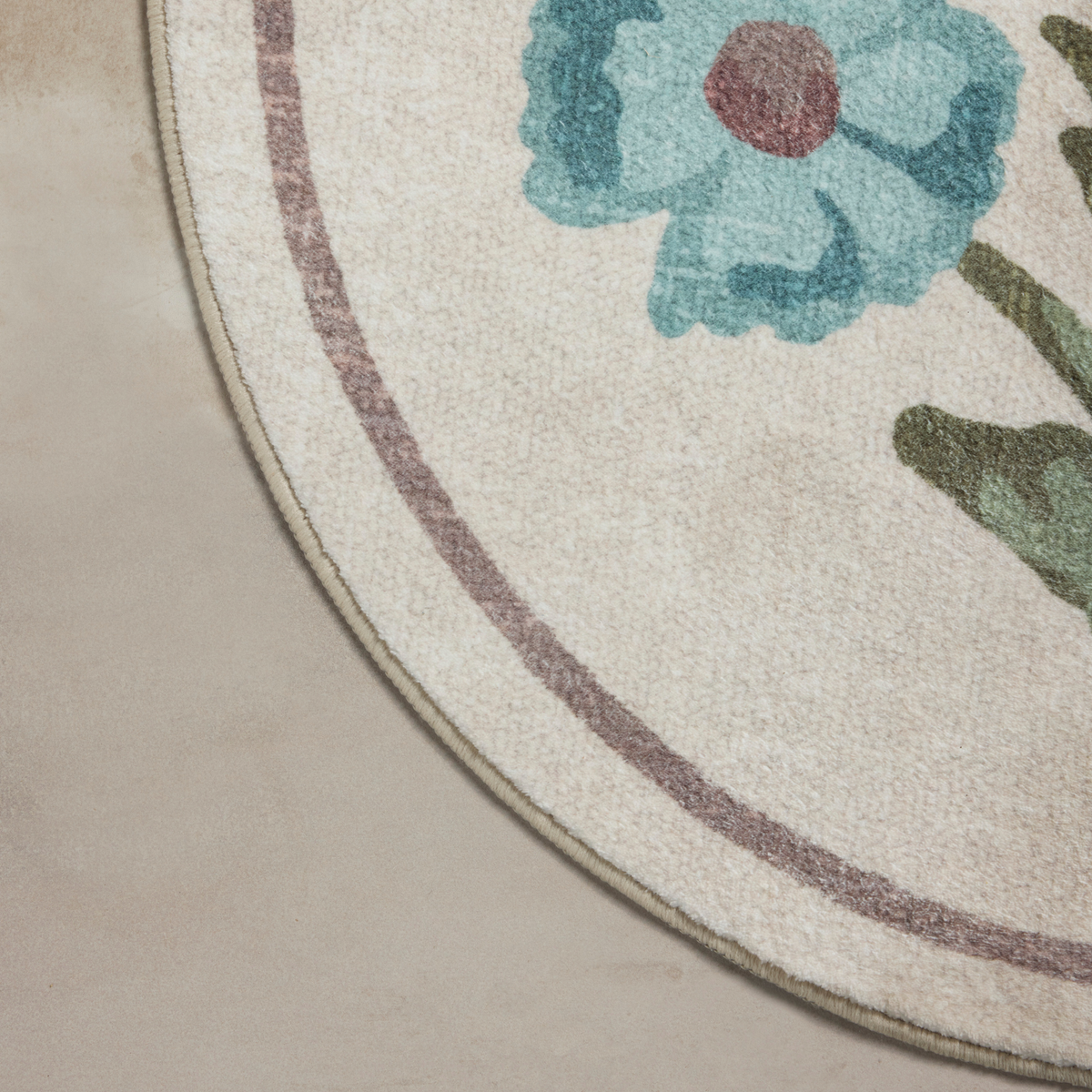 Clove CLO-01 (Chris Loves Julia × Loloi) Round Bath Mat [Ivory/Blue]