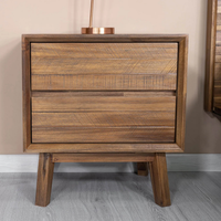 Gia 2-Drawer Nightstand [Warm Pecan]