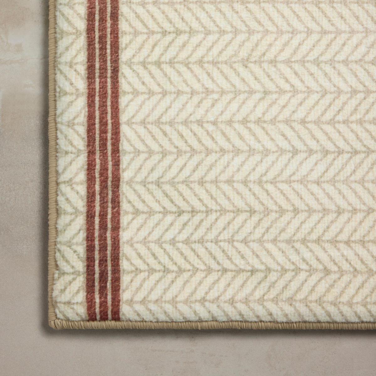 Marvin (Chris Loves Julia × Loloi) MRV-01 Bath Mat [Ivory/Brick]