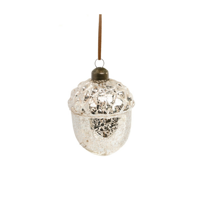 Silver Glass Chestnut Ornament