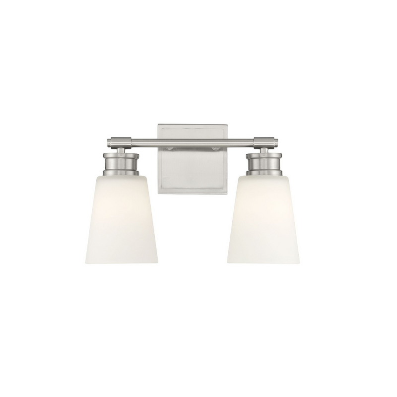 2-Light Milk Glass Vanity Light