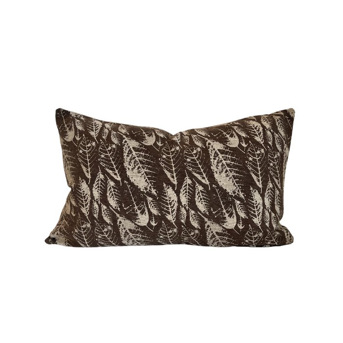Leaf Print Lumbar Pillow Cover