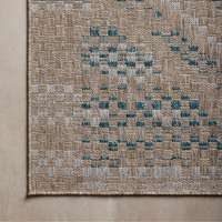 Topanga (Amber Lewis × Loloi) TOP-04 Indoor/Outdoor Rug [Natural/Aqua]