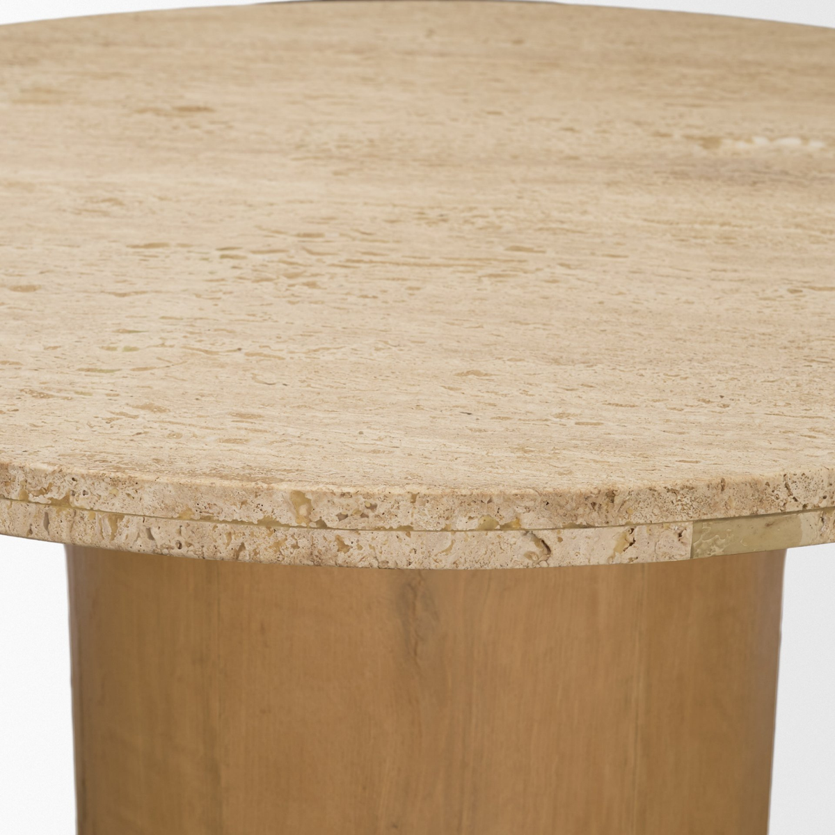 Siena Round 42" Travertine Top Dining Table