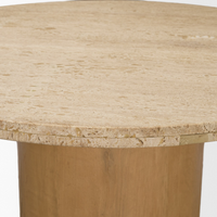 Siena Round 42" Travertine Top Dining Table