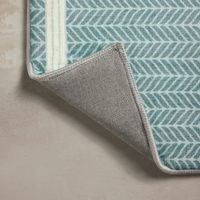 Marvin (Chris Loves Julia × Loloi) MRV-01 Bath Mat [Blue/Ivory]