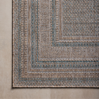 Topanga (Amber Lewis × Loloi) TOP-05 Indoor/Outdoor Rug [Natural/Teal]