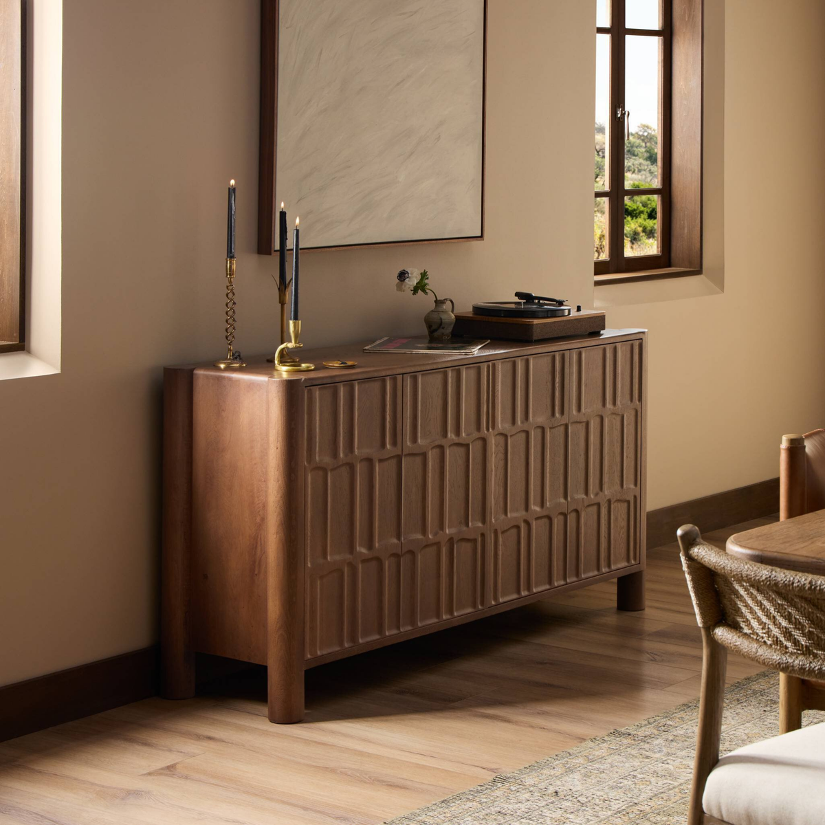 Ezri 4-Door Sideboard [in Cocoa Oak]