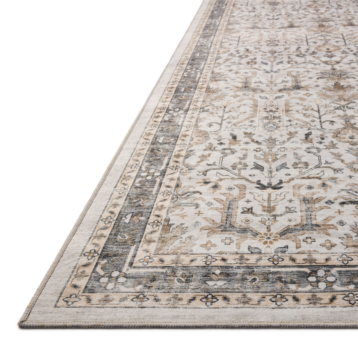 Anniston ANS-01 Machine Washable Rug [Ivory/Stone]