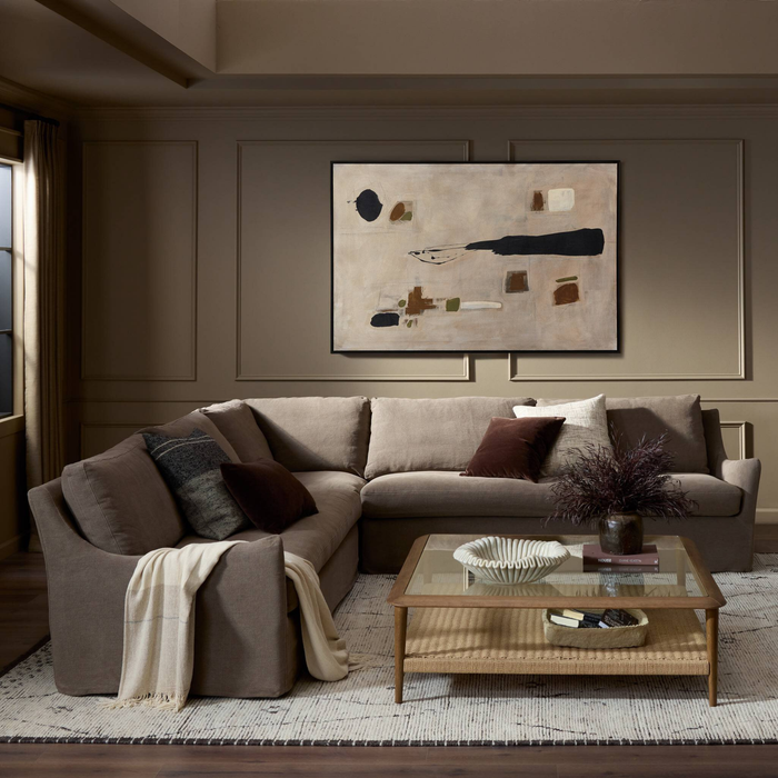 Monette Slipcover Corner Sectional [in Broadway Coffee]