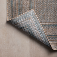 Topanga (Amber Lewis × Loloi) TOP-05 Indoor/Outdoor Rug [Natural/Teal]