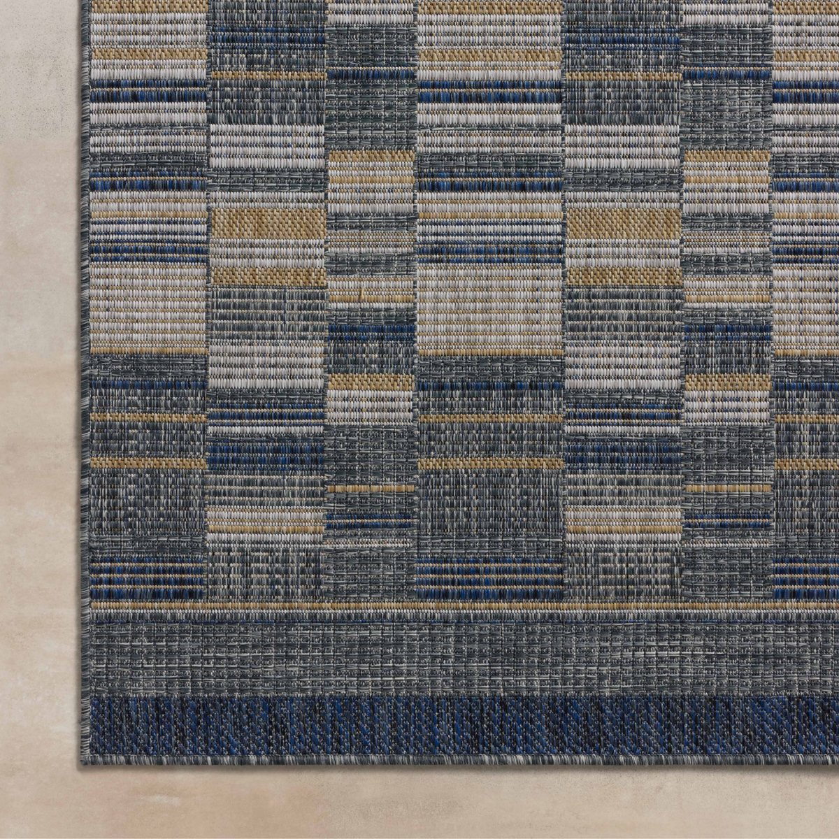 Birch BIR-04 Indoor/Outdoor Rug [Denim/Gold]