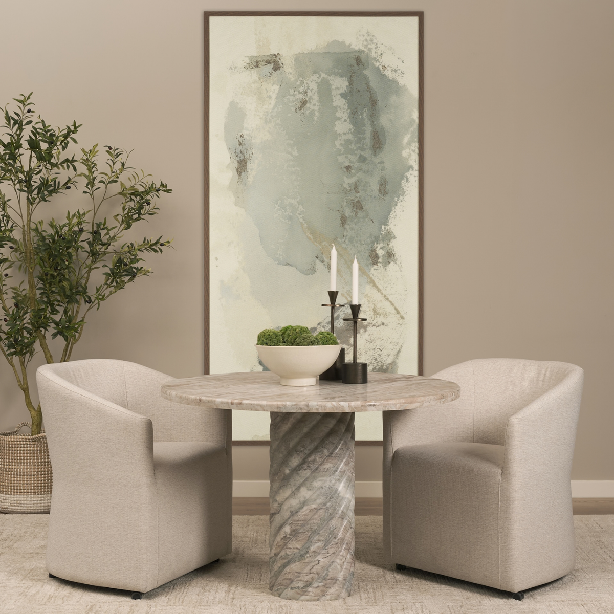 Ravello 42" Marble Round Dining Table