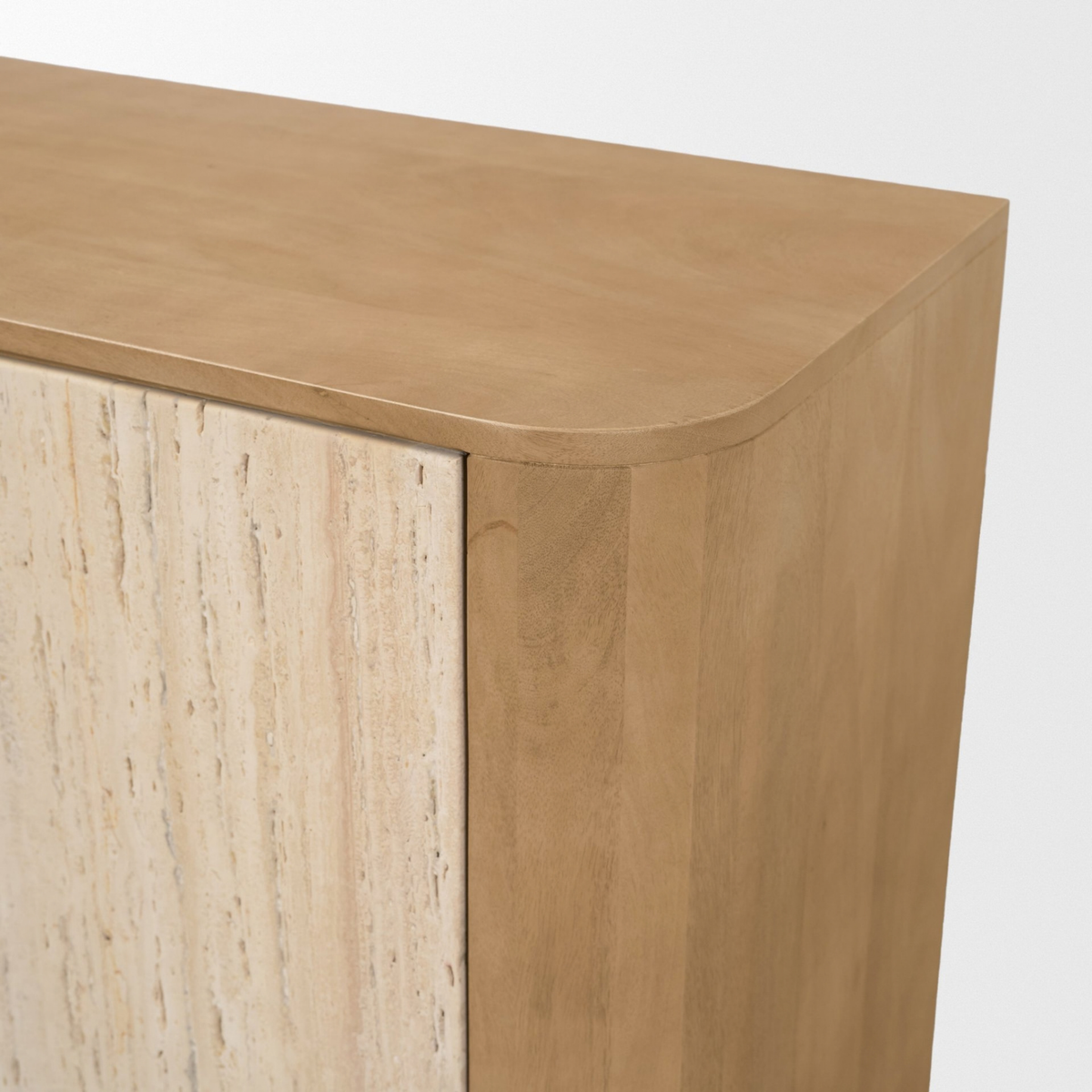 Serrin Wooden Sideboard /w Travertine