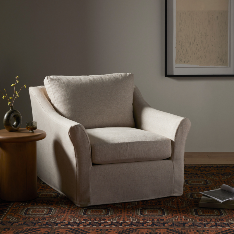 Della Slipcover Swivel Chair